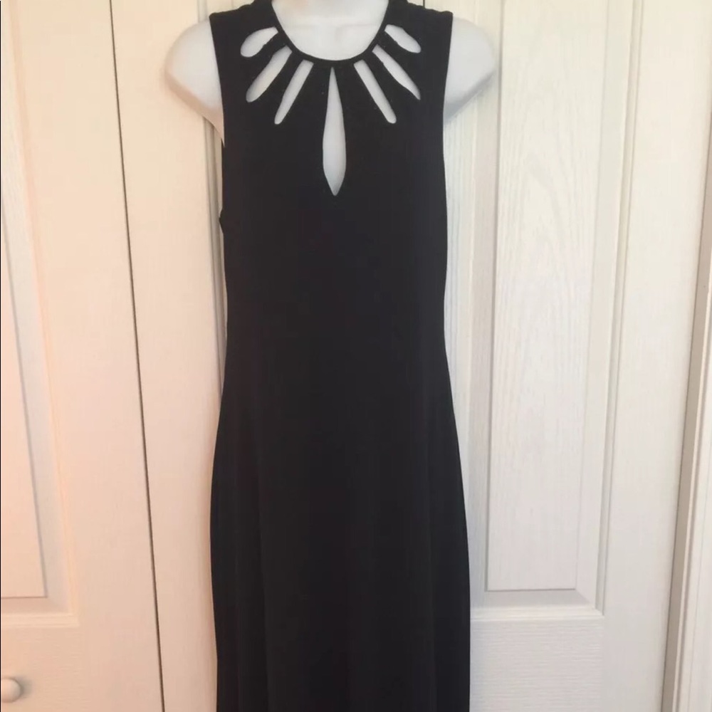 BCBG MAXAZRIA Black Dress Tear Drop Cut Outs Sz M